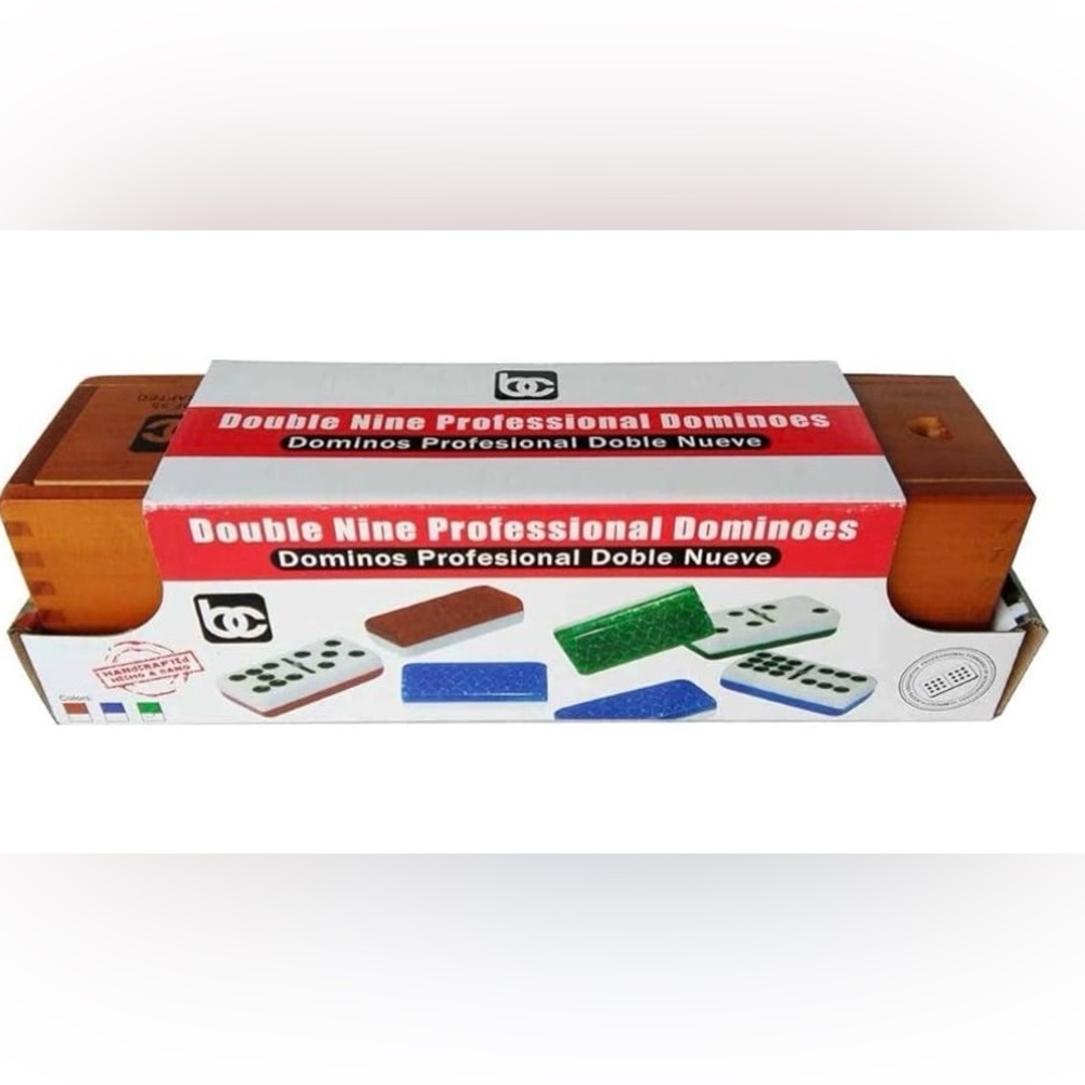 Bene Casa 55 Piece Handcrafted Professional Double Nine Domino Set In Wooden Box - Picture 2 of 8